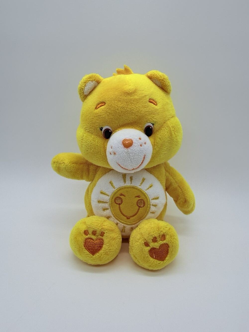 Care Bear Yellow Funshine 2014 Sunshine Belly Plush Stuffed Animal Toy 9”